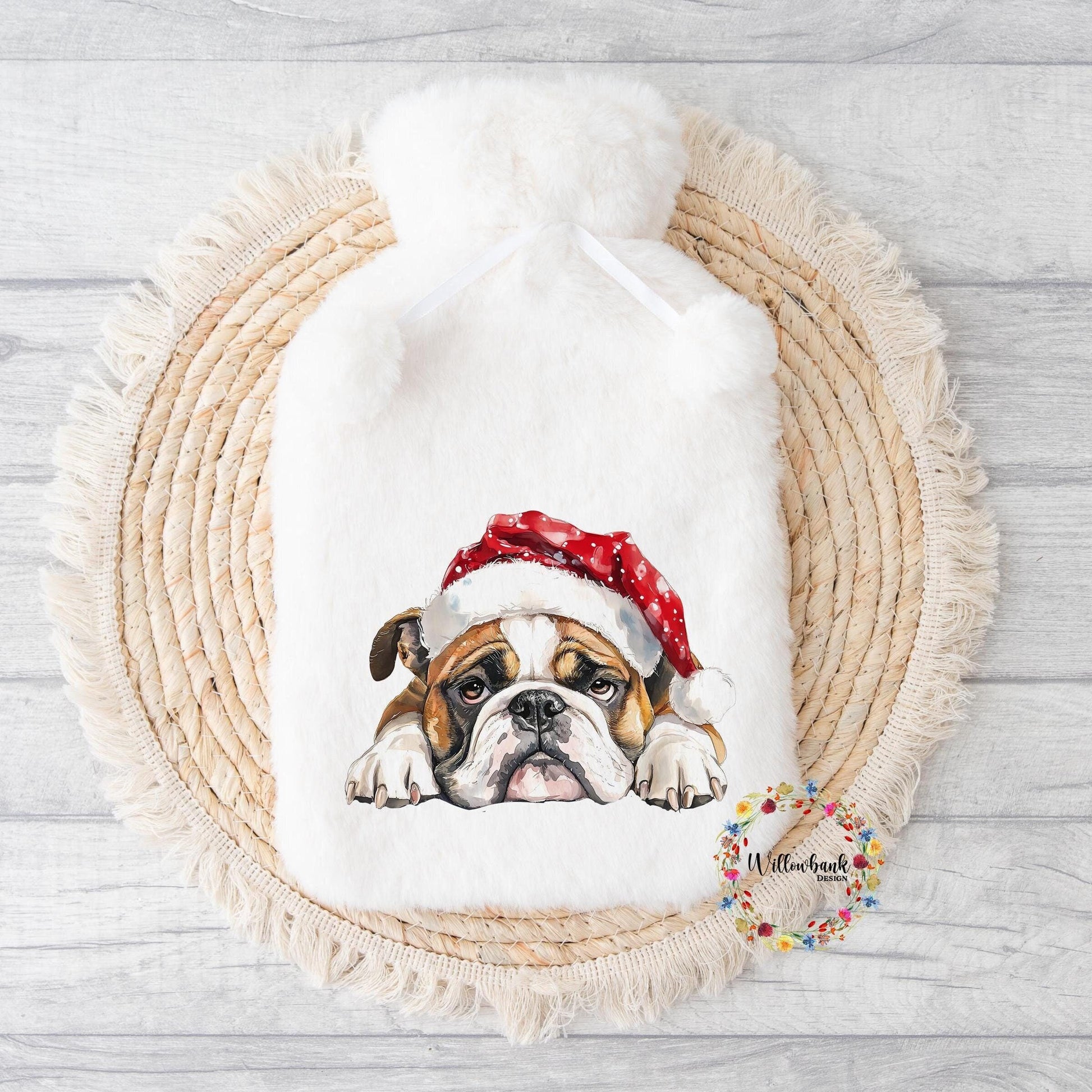 Custom Christmas Dog Hot Water Bottle
