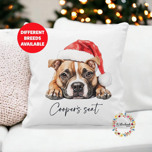 Custom Personalised Christmas Dog Cushion