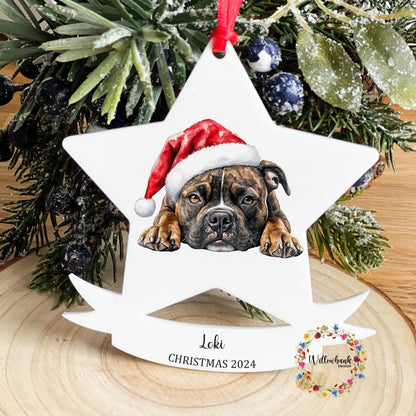 Custom Christmas Dog Tree Star Decoration