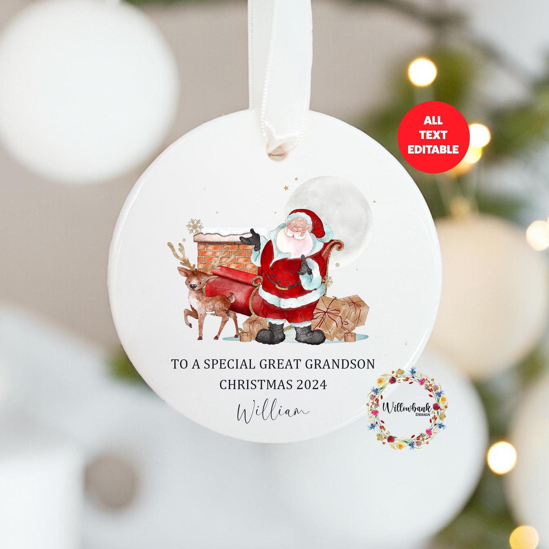 Personalised Santa Claus Sleigh Christmas Tree Decoration