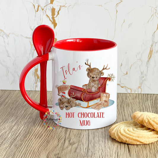 Personalised Santa Claus Bear Sleigh Mug