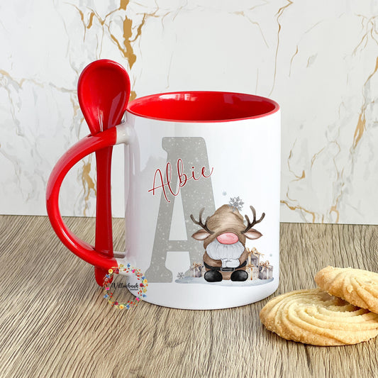 Personalised Reindeer Gonk Mug & Spoon