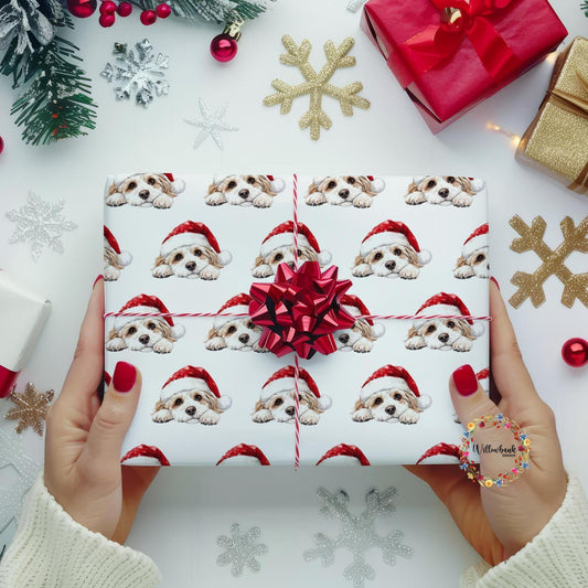 Cavachon Christmas Wrapping Paper l Gift Wrap l Dog Xmas Paper
