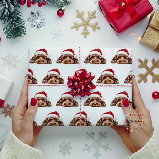 Cavapoo Christmas Wrapping Paper l Gift Wrap l Dog Xmas Paper