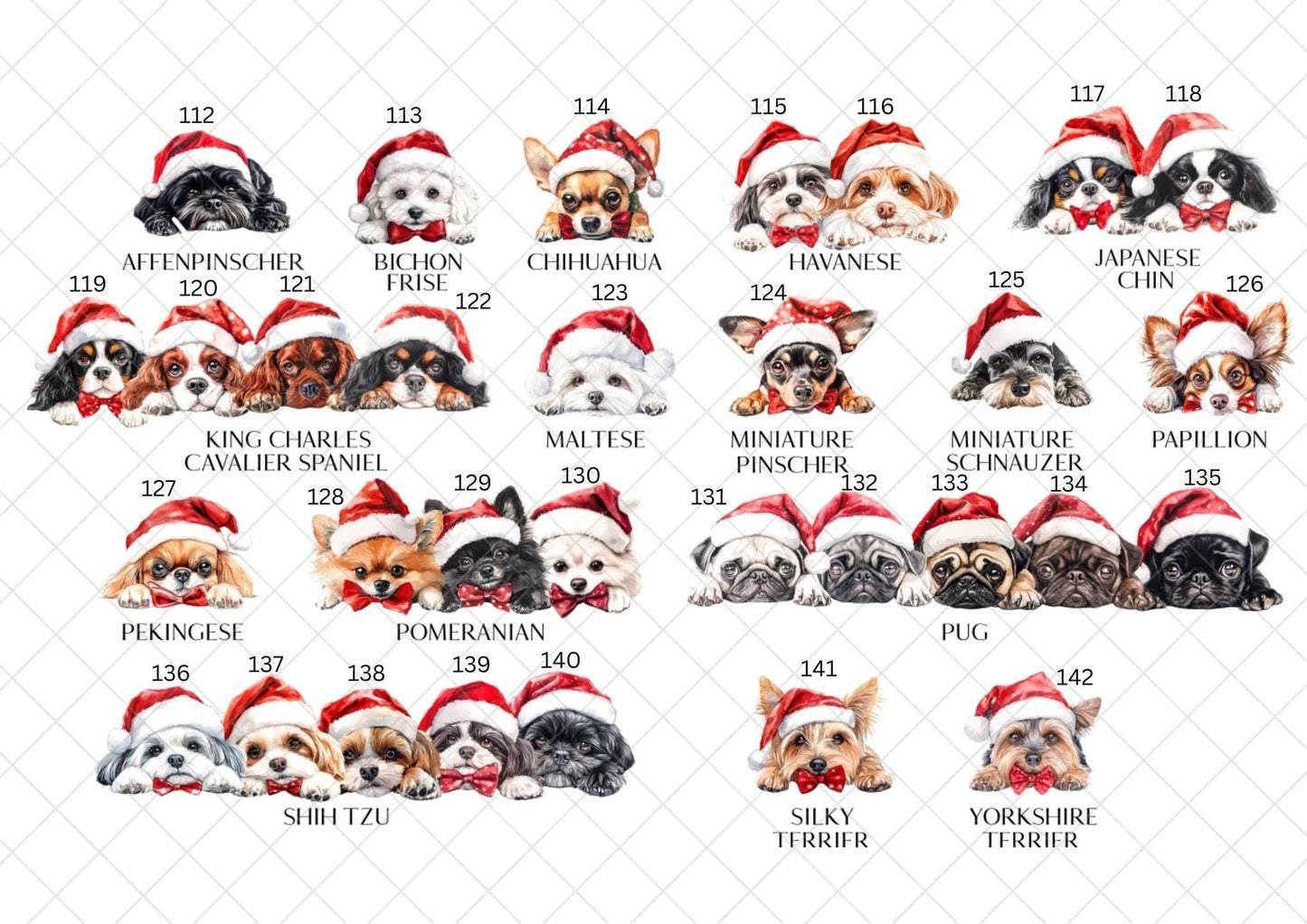 Bassett Hound Christmas Card l Dog Lover Festive Card l Santa Dogs