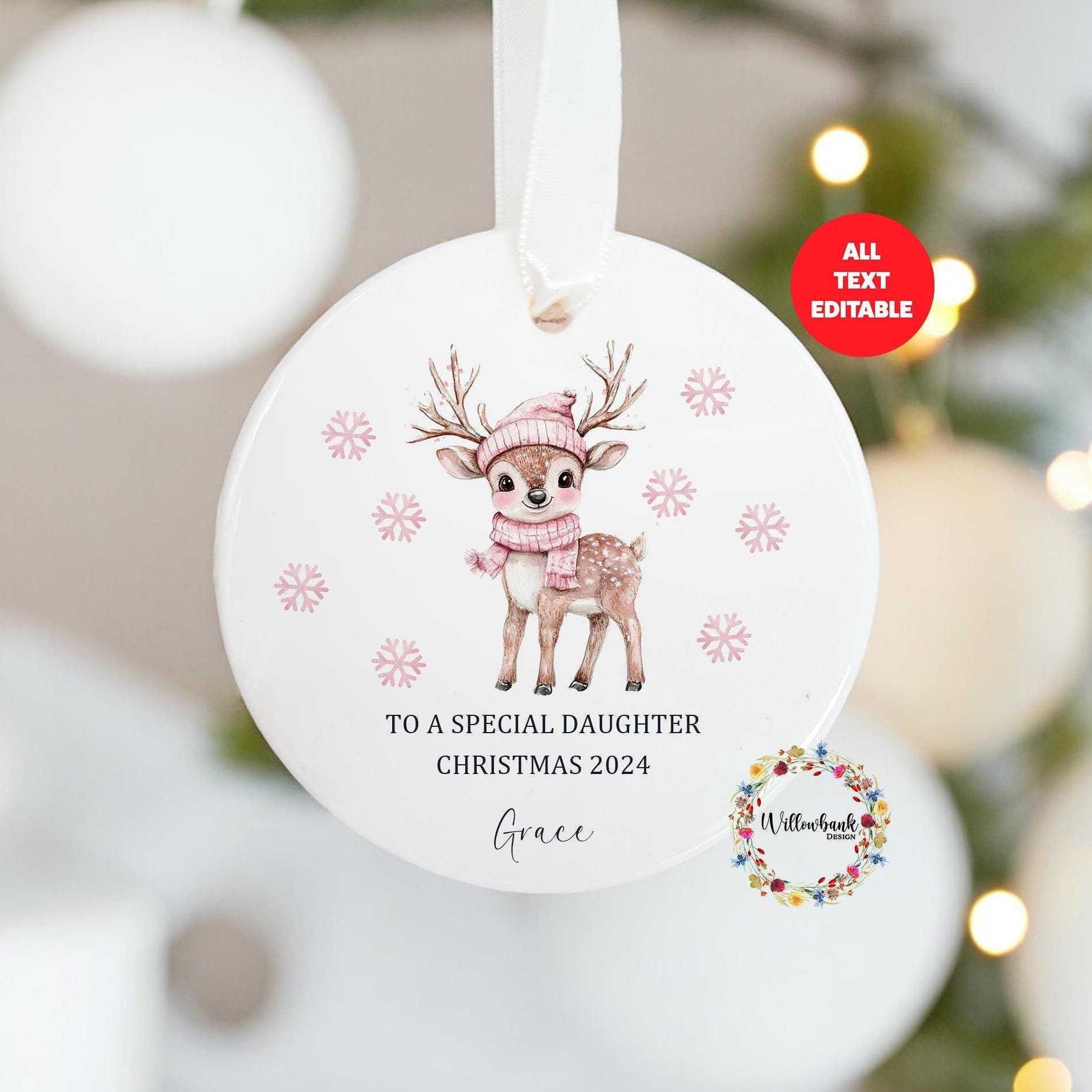 First Christmas Reindeer Tree Decoration