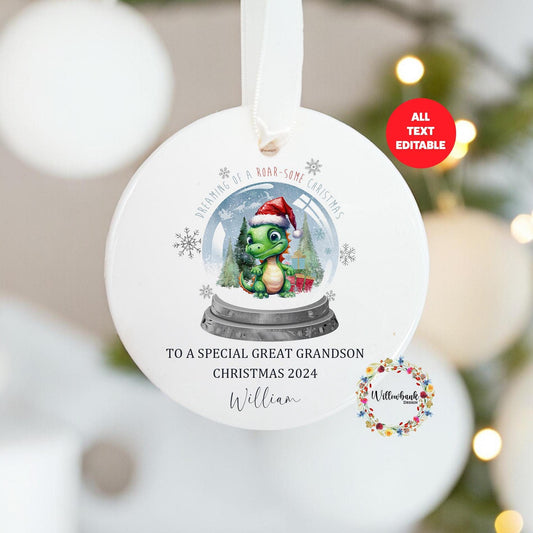 Personalised Dinosaur Christmas Tree Decoration