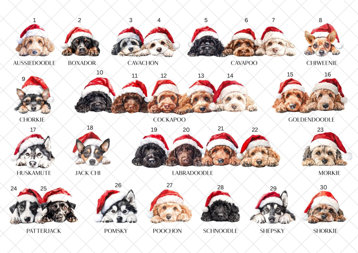 Personalised Bulldog Christmas Card l Dog Lover Festive Card l Santa Dogs