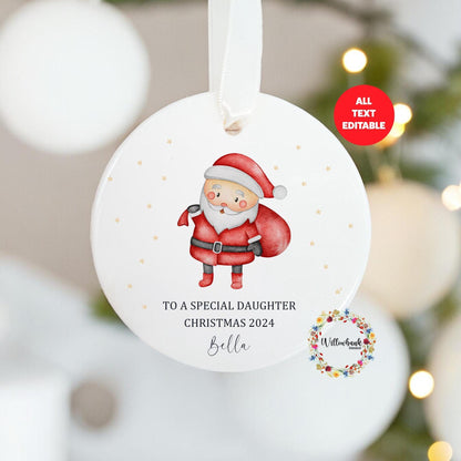 Personalised Santa Claus Christmas Tree Decoration
