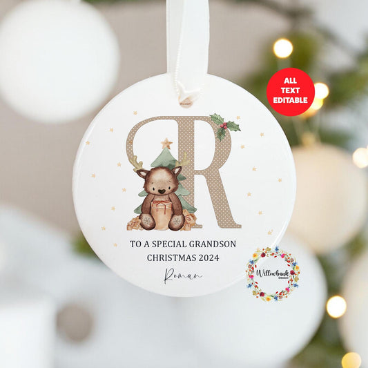 Personalised Reindeer Christmas Tree Decoration
