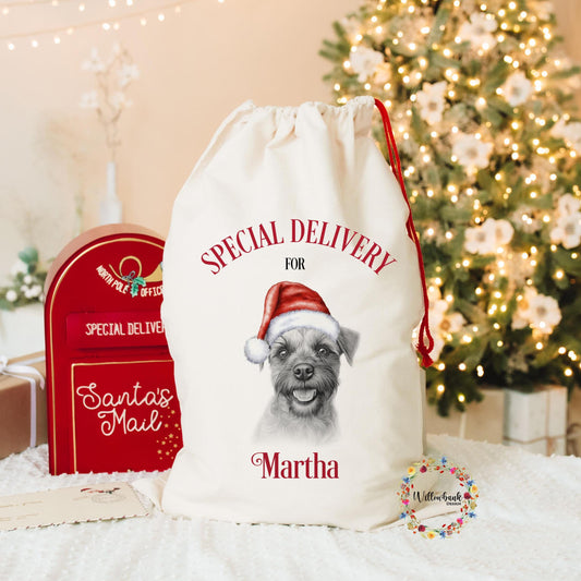 Border Terrier Christmas Santa Sack