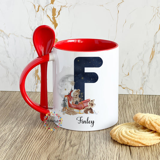 Personalised Santa Claus Bear Sleigh Mug