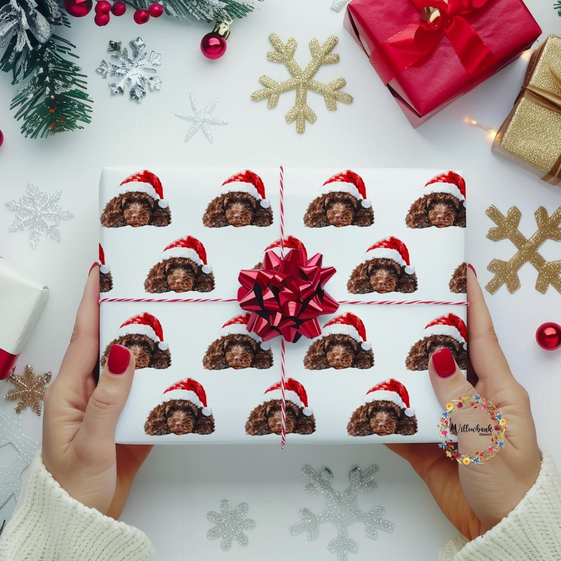 Cockapoo Christmas Wrapping Paper l Gift Wrap l Dog Xmas Paper