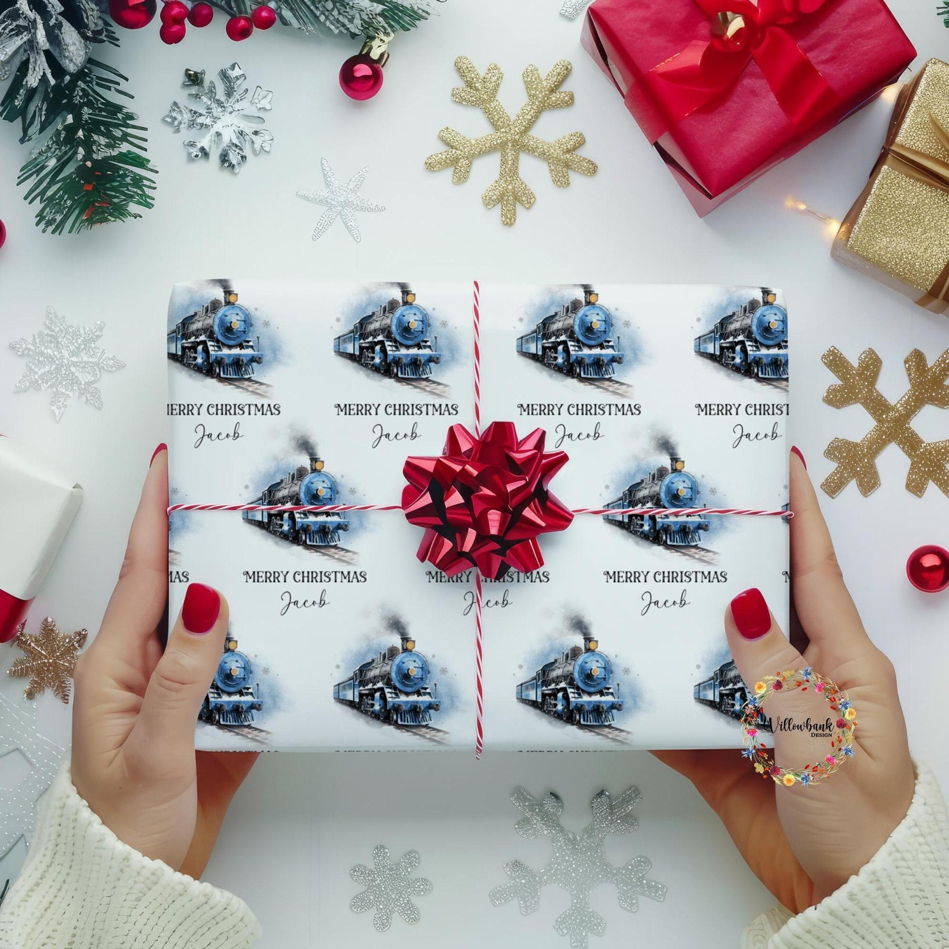 Personalised Christmas Train Wrapping Paper l North Pole Express l Gift Wrap