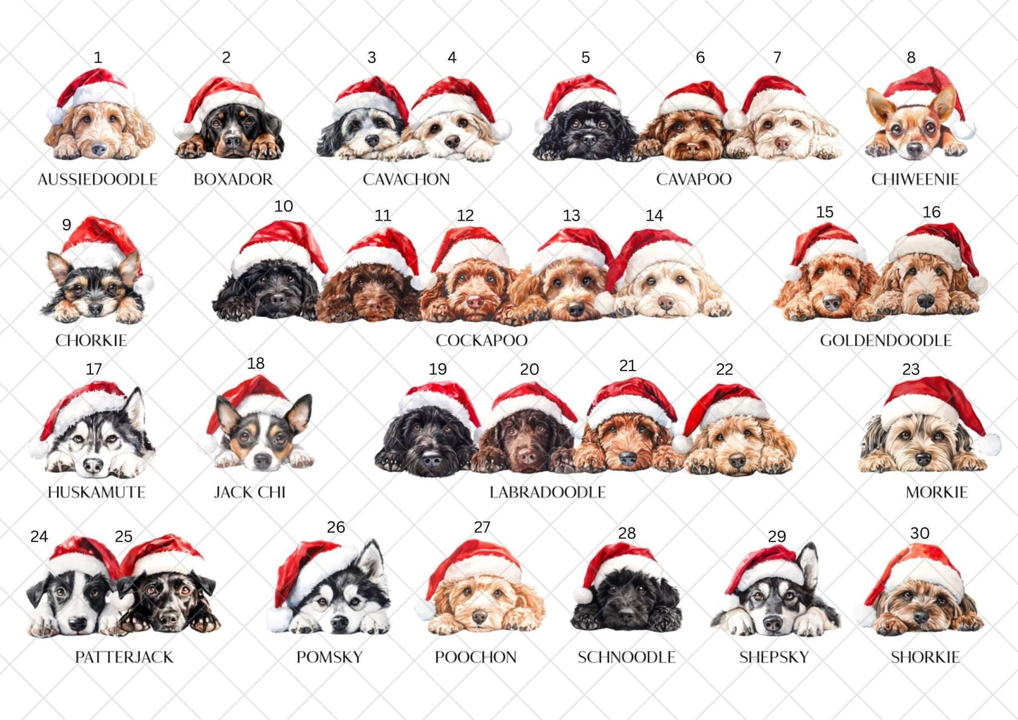 Border Collie Christmas Card l Dog Lover Festive Card l Santa Dogs