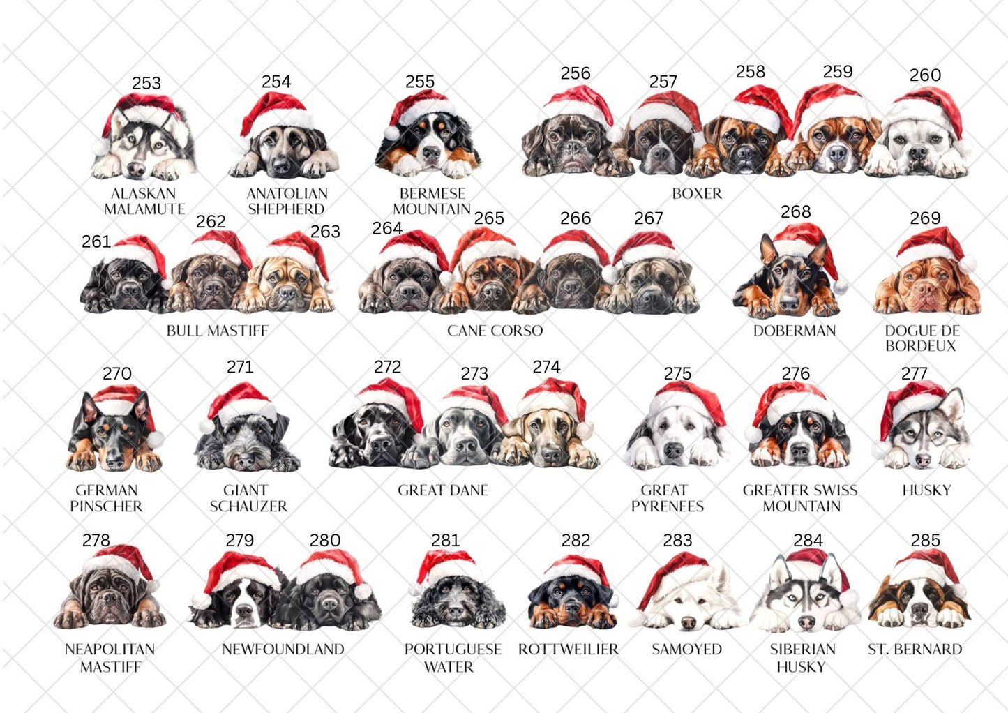 Bassett Hound Christmas Card l Dog Lover Festive Card l Santa Dogs