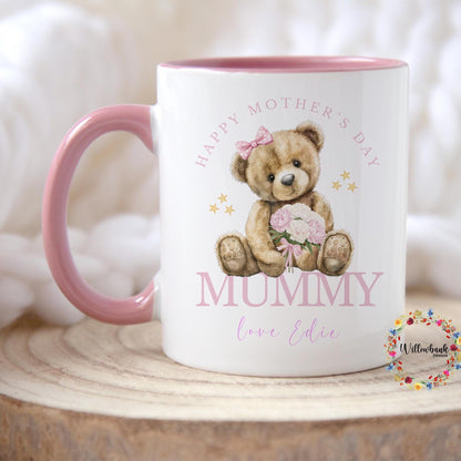 Happy Mothers Day Teddy Bear Mug | Mother's Day Present l Daughter l Son