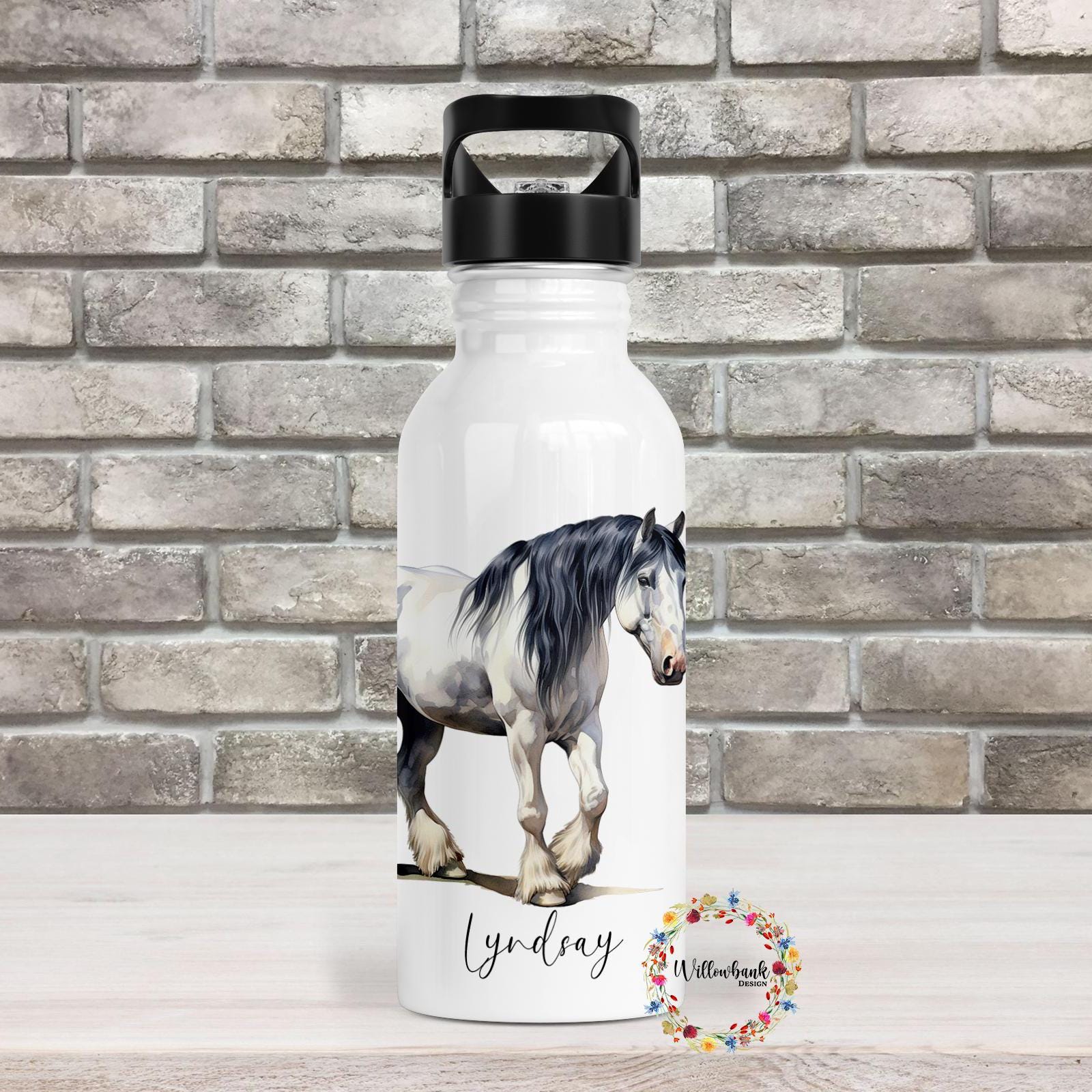 Personalised Horse Lover Water Bottle l Work Drinks Bottle l Handled Drink Bottles