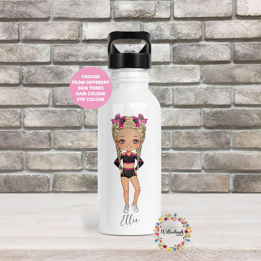 Personalised Cheerleader Water Bottle l Dance Drinks Bottle l Handled Drink Bottles