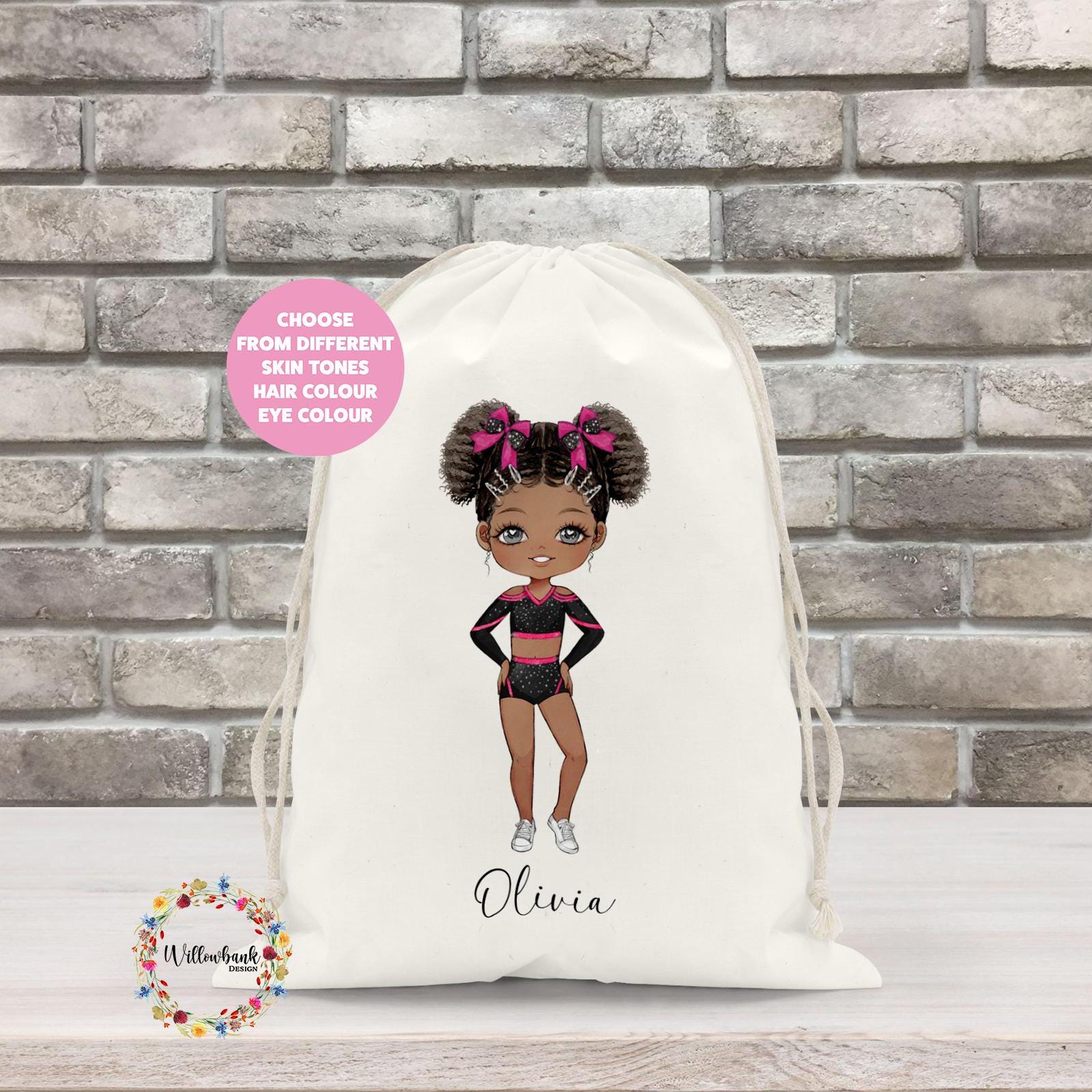 Personalised Cheerleader Drawstring Bag l Gymnastics l Dance Bag