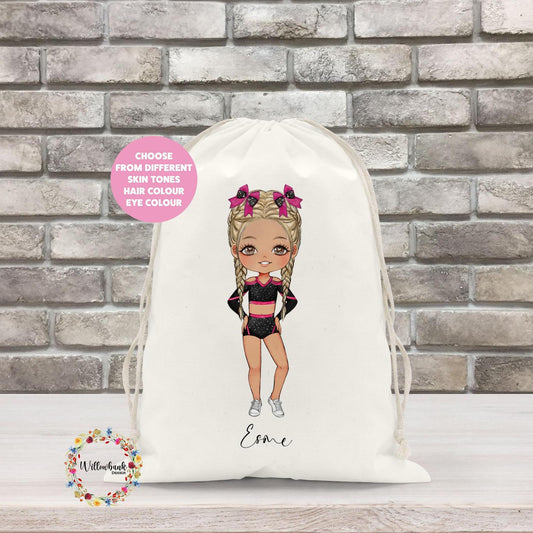 Personalised Cheerleader Drawstring Bag l Gymnastics l Dance Bag