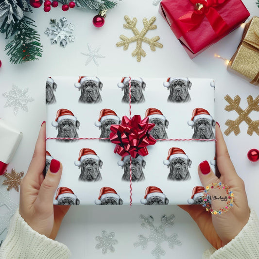 Bull Mastiff Christmas Wrapping Paper l Gift Wrap