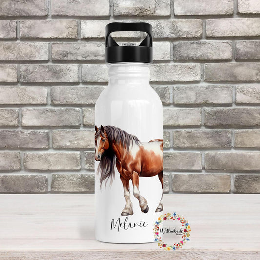 Personalised Horse Lover Water Bottle l Work Drinks Bottle l Handled Drink Bottles