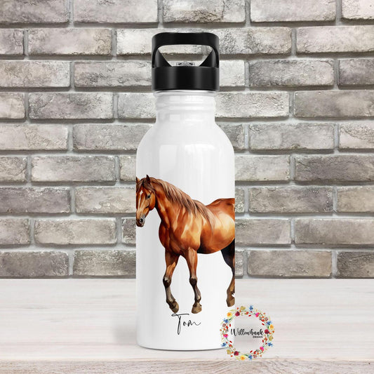 Personalised Horse Lover Water Bottle l Work Drinks Bottle l Handled Drink Bottles