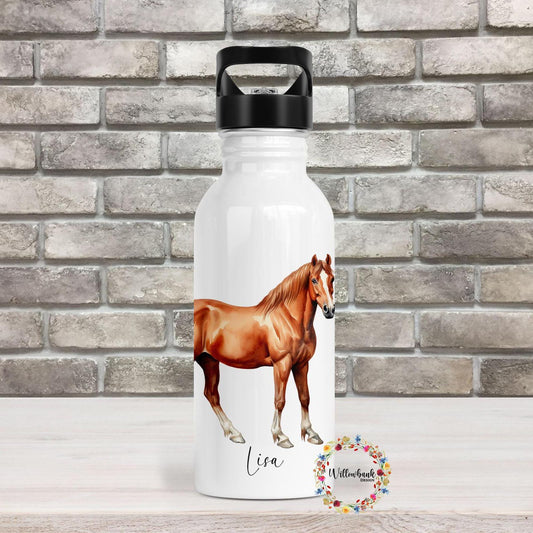 Personalised Horse Lover Water Bottle l Work Drinks Bottle l Handled Drink Bottles