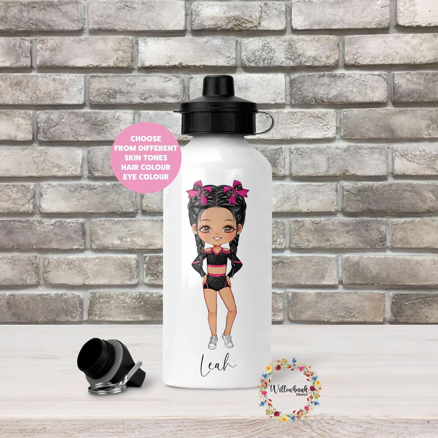 Personalised Cheerleader Water Bottle l Dance Drinks Bottle l Handled Drink Bottles