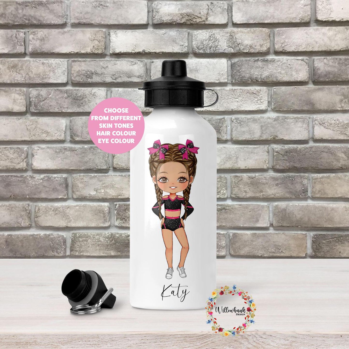 Personalised Cheerleader Water Bottle l Dance Drinks Bottle l Handled Drink Bottles
