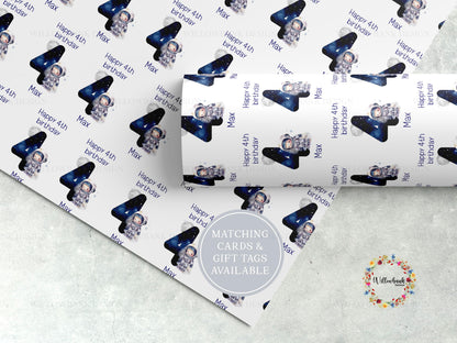 Personalised Astronaut Wrapping Paper l Gift Wrap l Birthday Present Wrapping