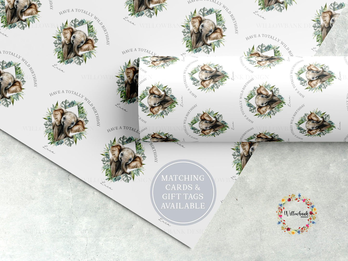 Personalised Safari Animal Wrapping Paper