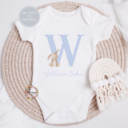 Personalised Bunny Rabbit Baby Vest l Onesie l Romper Bodysuit l Vest l New Baby Gift l Baby Shower l Unisex l Baby Boy l Baby Girl