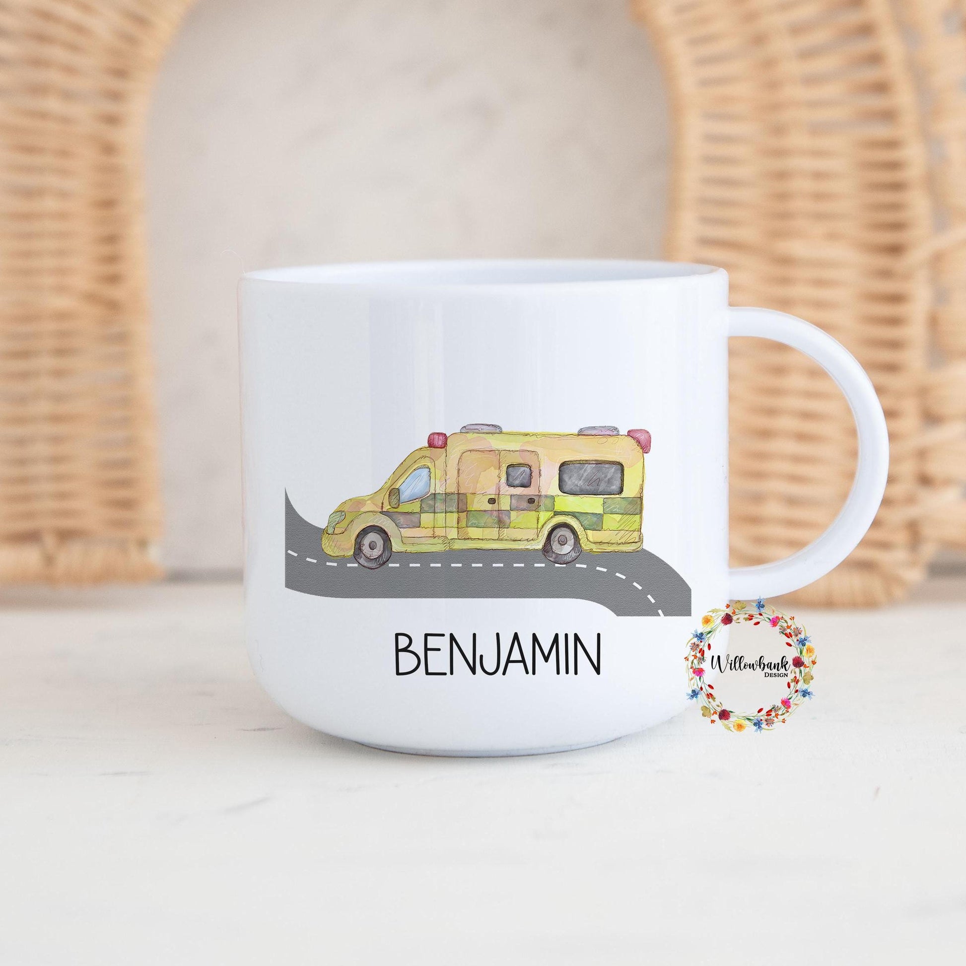 Children's Emergency Services Personalised Kids Unbreakable 6oz Mug l Gift For Child l Ambulance l Police Car l Fire Engine