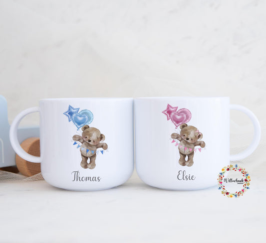 Children's Teddy Bear Personalised Kids Unbreakable 6oz Mug l Gift For Child l Birthday Gift l Christening Present l Toddler Cup