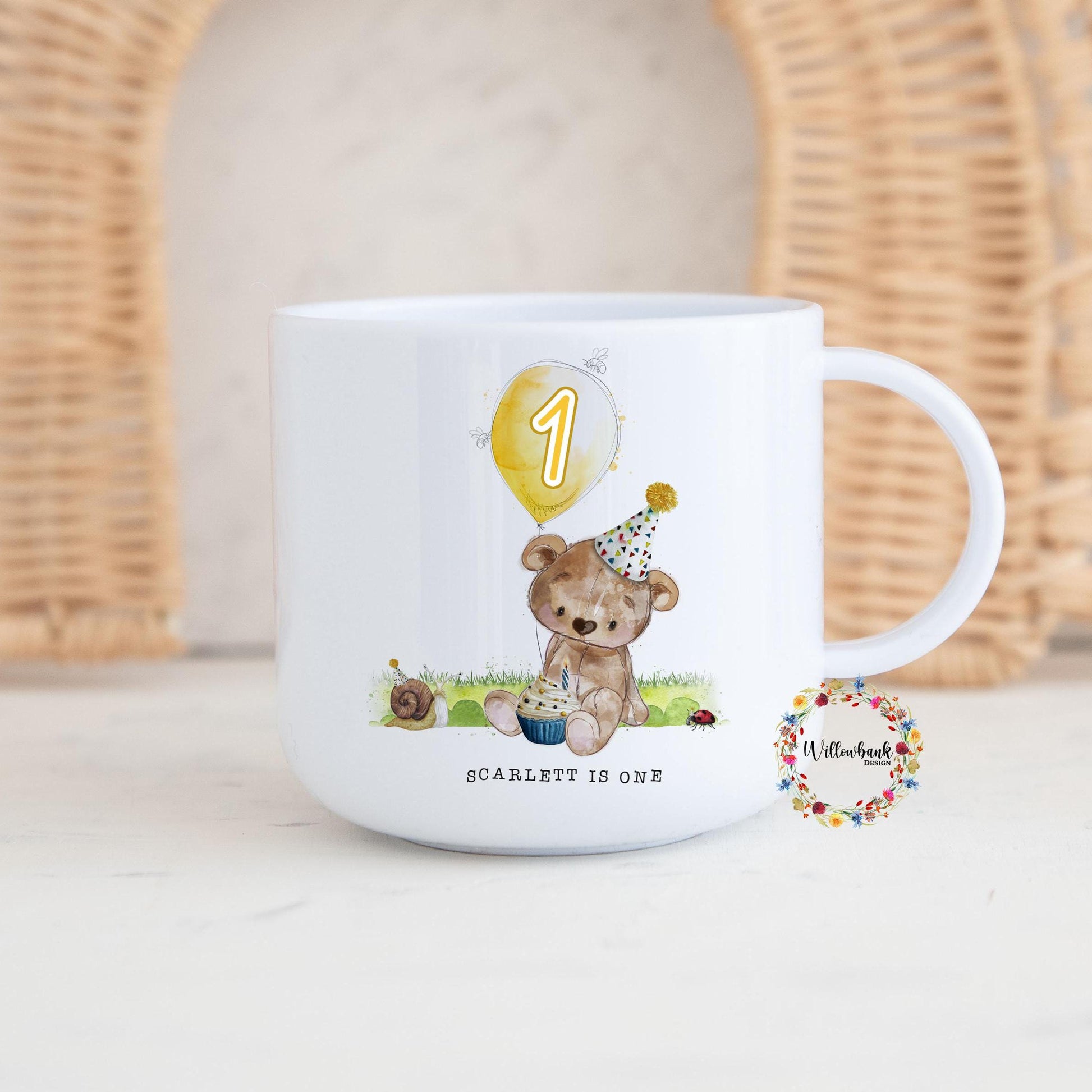 Children's Teddy Bear Personalised Kids Unbreakable 6oz Mug l Gift For Child l Birthday Gift l Christening Present l Toddler Cup