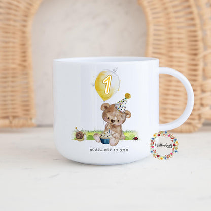 Children's Teddy Bear Personalised Kids Unbreakable 6oz Mug l Gift For Child l Birthday Gift l Christening Present l Toddler Cup
