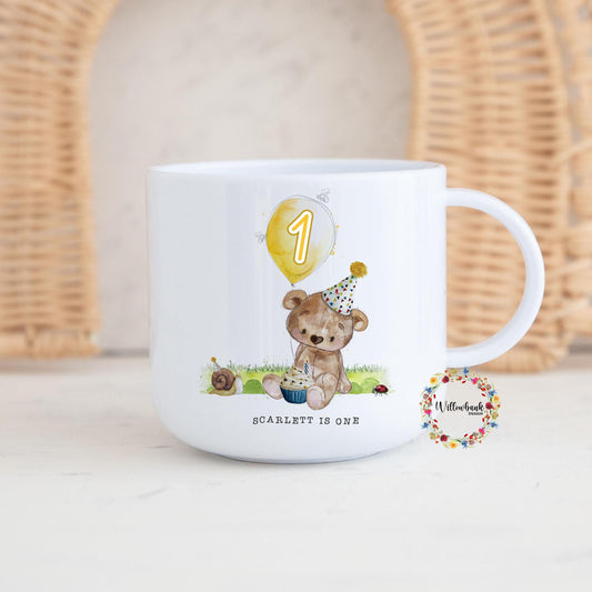 Children's Teddy Bear Personalised Kids Unbreakable 6oz Mug l Gift For Child l Birthday Gift l Christening Present l Toddler Cup