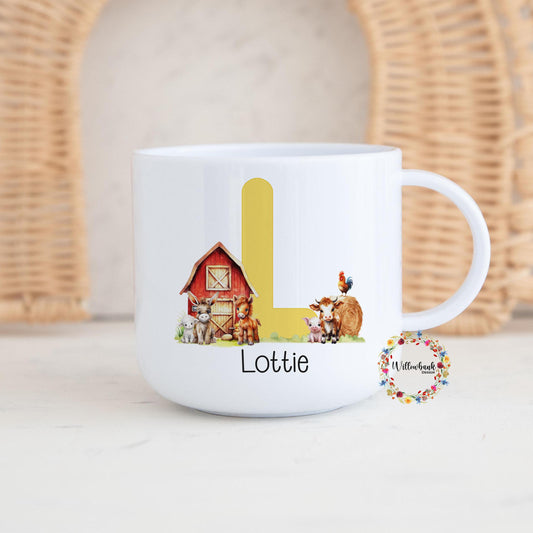 Children's Farm Yard Personalised Kids Unbreakable 6oz Mug l Gift For Child l Farmyard l Farm Animals l Toddler Cup