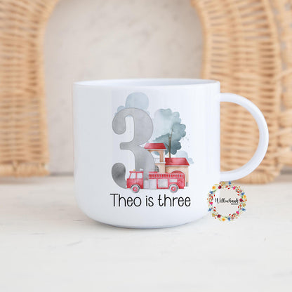 Children's Fire Engine Personalised Kids Unbreakable 6oz Mug l Gift For Child l Emergency Services l Emergency Vehicles l Toddler Cup