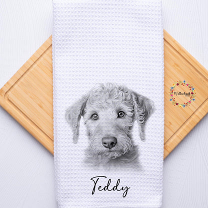 Personalised Dog Tea Towel l Terrier l Bedlington Terrier l Bull Terrier l Cairn l Boston Terrier l Different Breeds Available l Teatowel
