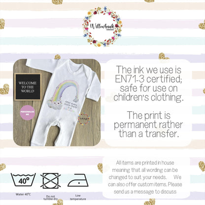 Personalised Floral Tiny Feet Baby Bodysuit l Baby Girl Vest l New Baby Gift l Babygrow l Unisex l Neutral l Baby Boy l Welcome To The World