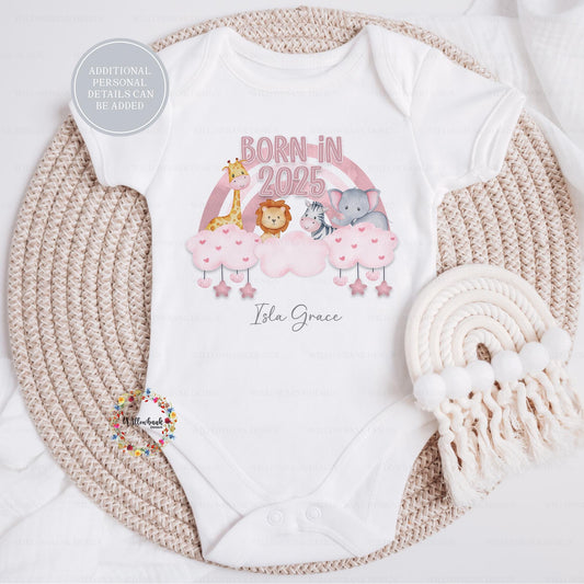 Personalised Born In 2025 Baby Bodysuit l Baby Girl Vest l New Baby Gift l Babygrow l Unisex l Neutral l Baby Boy l Welcome To The World