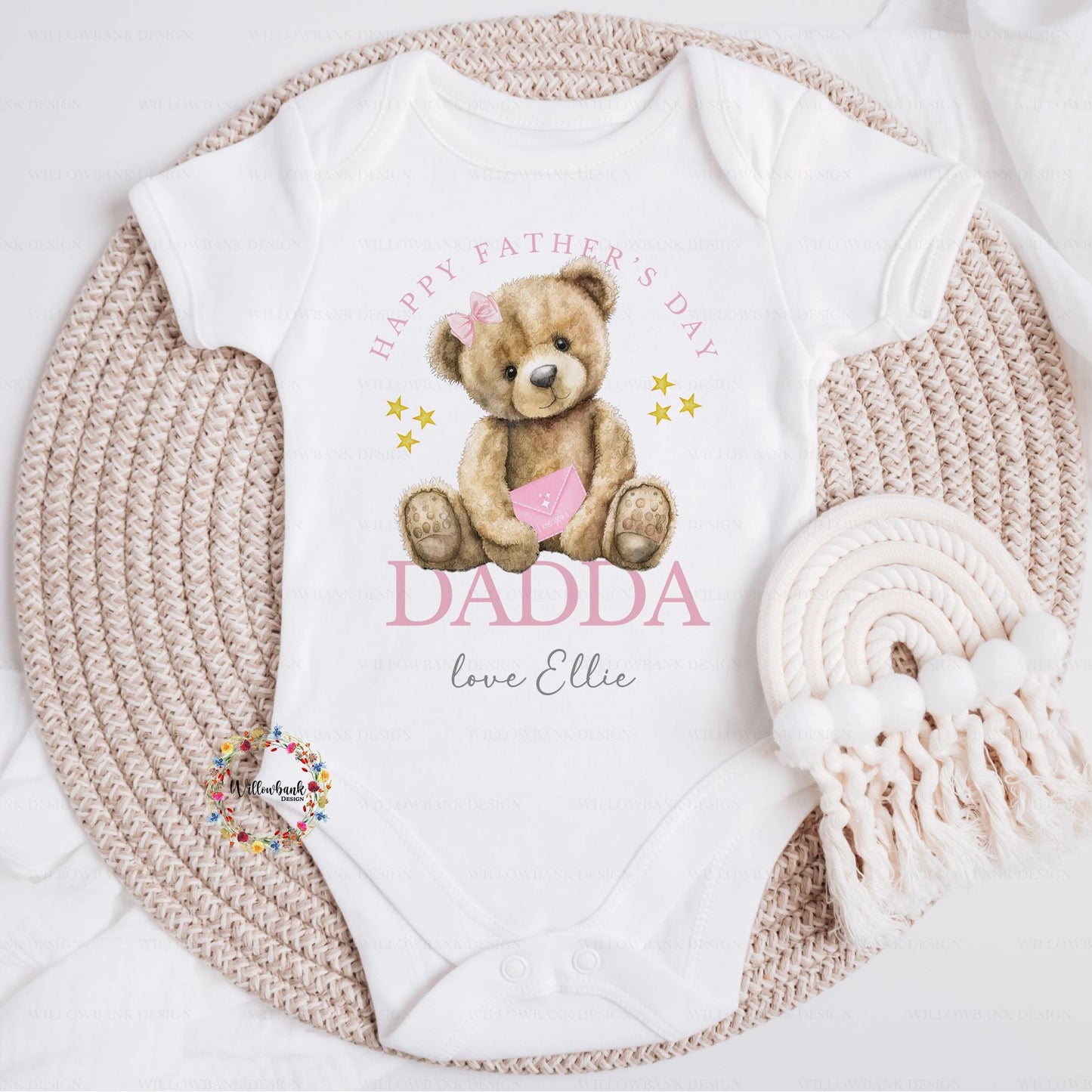 Personalised Happy Father's Day Baby Vest l Teddy Bear l To My Daddy l Baby's First Father's Day l Dad l Dadda l Dada l 1st Father's Day