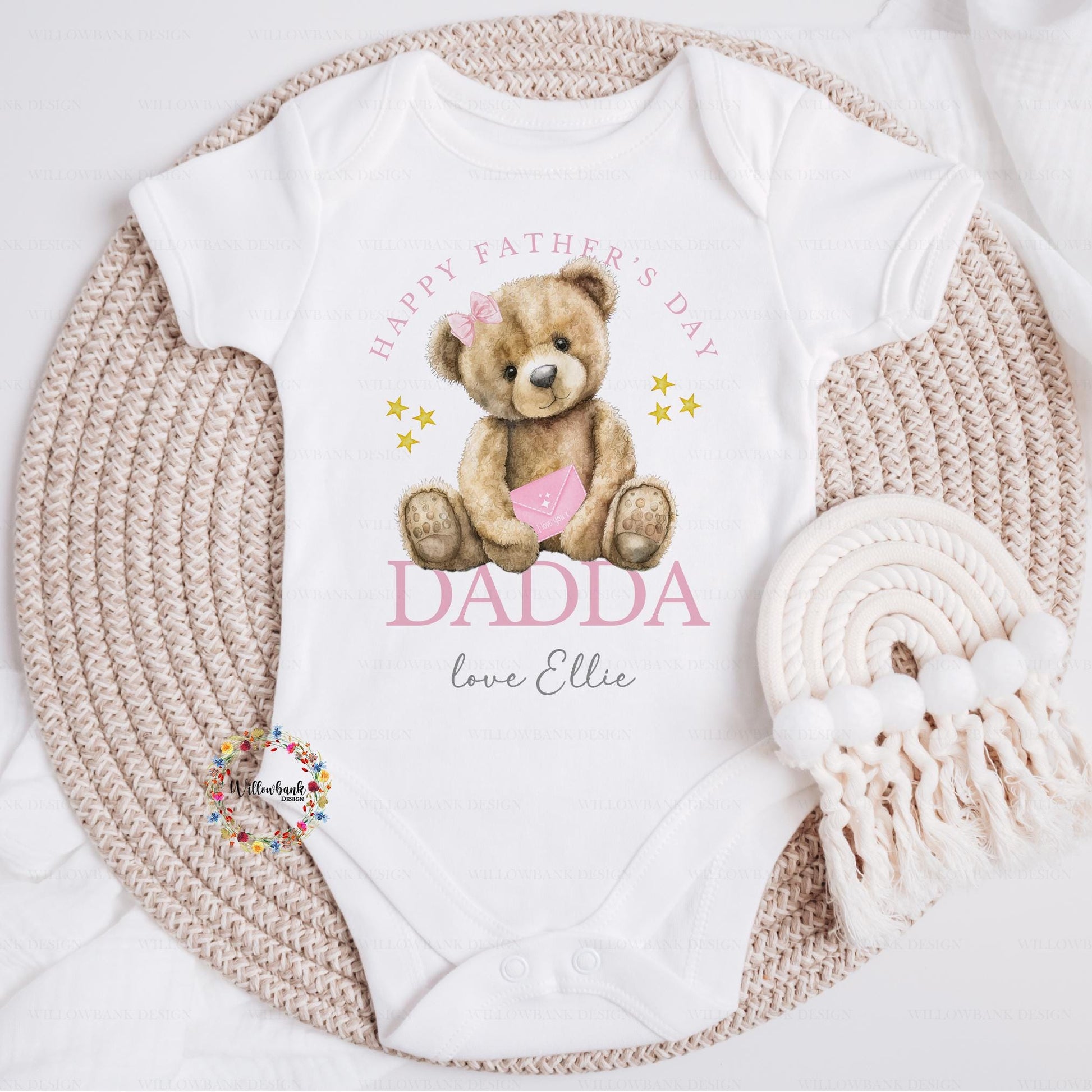 Personalised Happy Father's Day Baby Vest l Teddy Bear l To My Daddy l Baby's First Father's Day l Dad l Dadda l Dada l 1st Father's Day