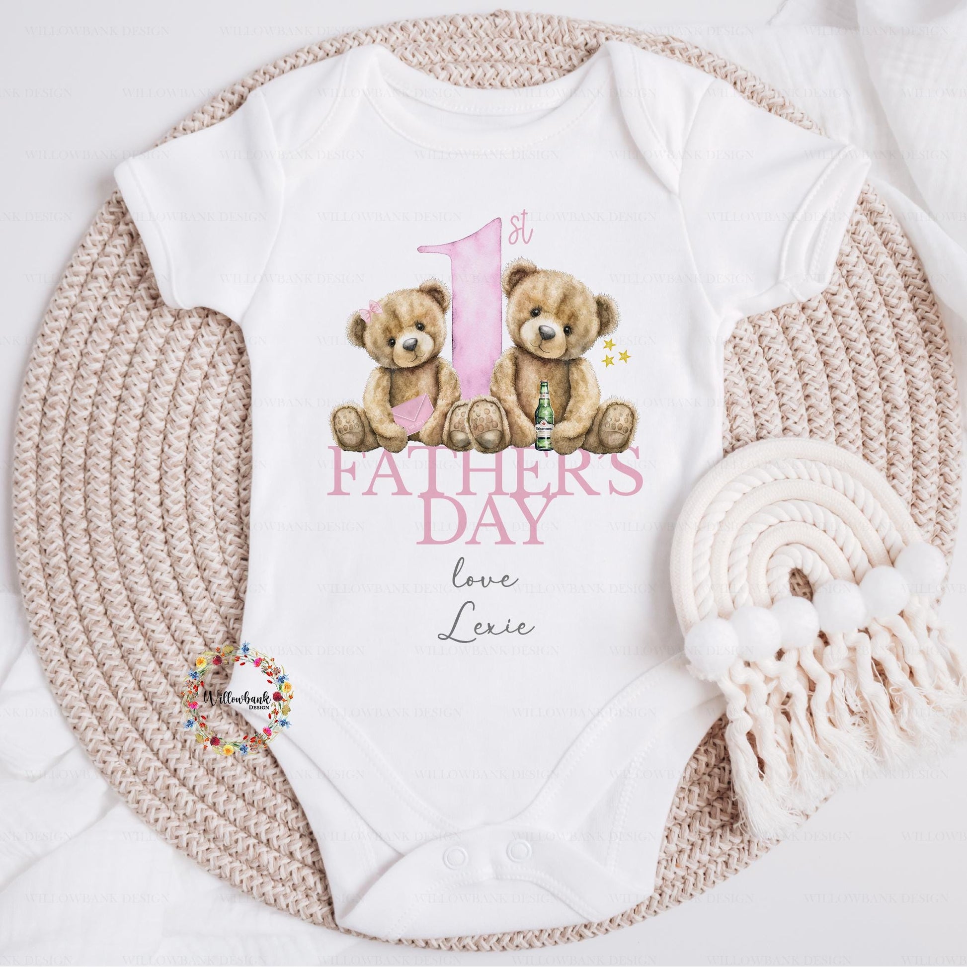 Personalised Happy Father's Day Baby Grow l Teddy Bear l To My Daddy l Baby's First Father's Day l Dadda l Dada l 1st Father's Day l Onesie