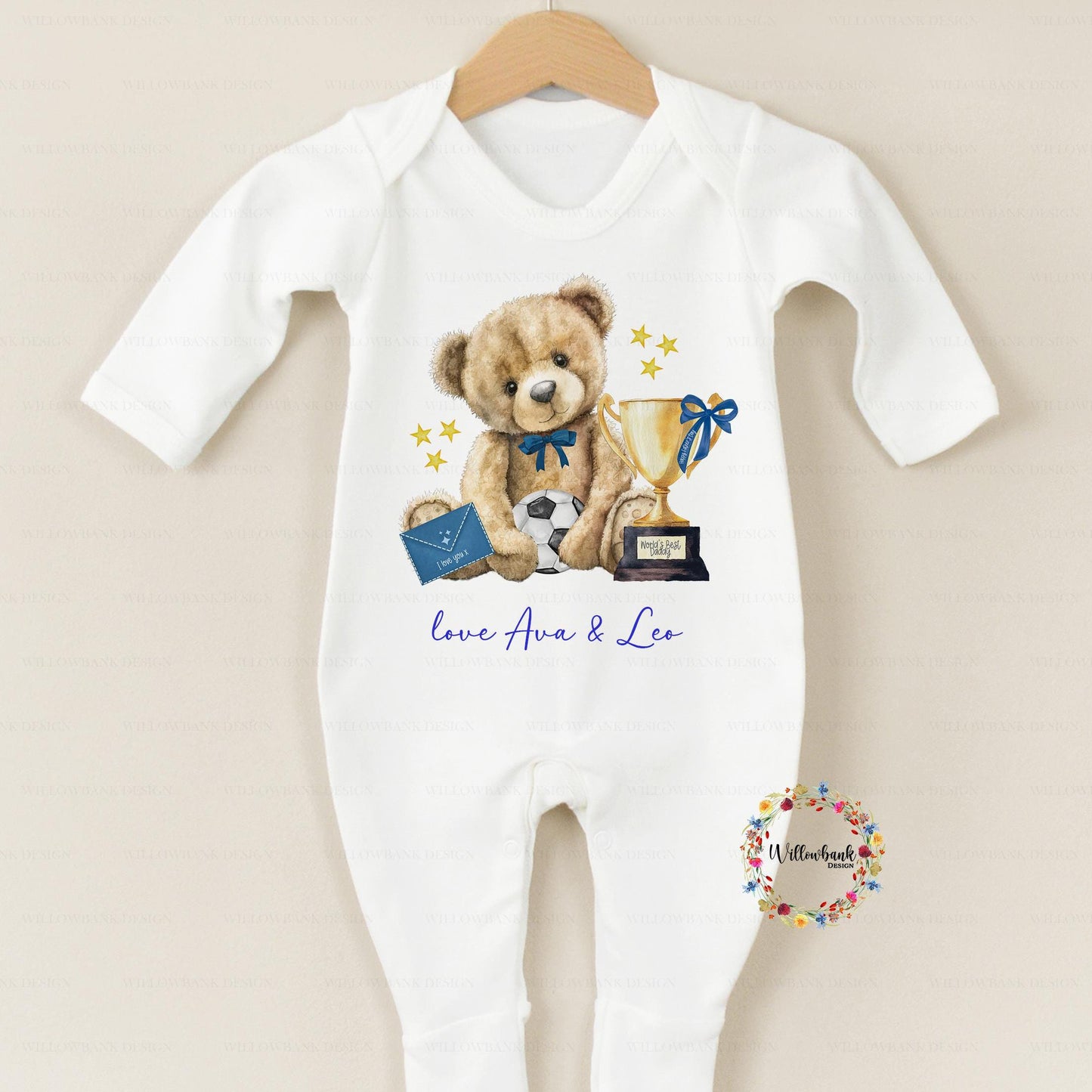 Personalised Happy Father's Day Baby Grow l Teddy Bear l Baby Vest l Baby's First Father's Day l Dadda l Dada l 1st Father's Day l Onesie