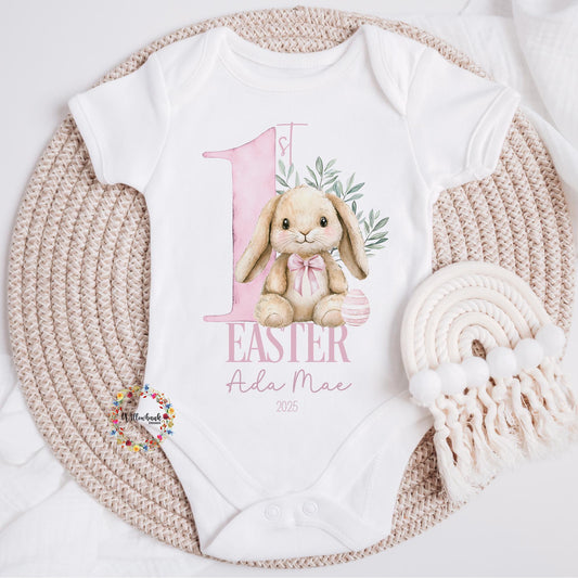 Personalised My First Easter Baby Grow l Bunny Rabbit l 1st Easter l Happy Easter l First Easter Outfit