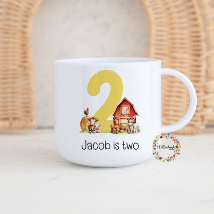Children's Farm Yard Personalised Kids Unbreakable 6oz Mug l Gift For Child l Farmyard l Farm Animals l Toddler Cup
